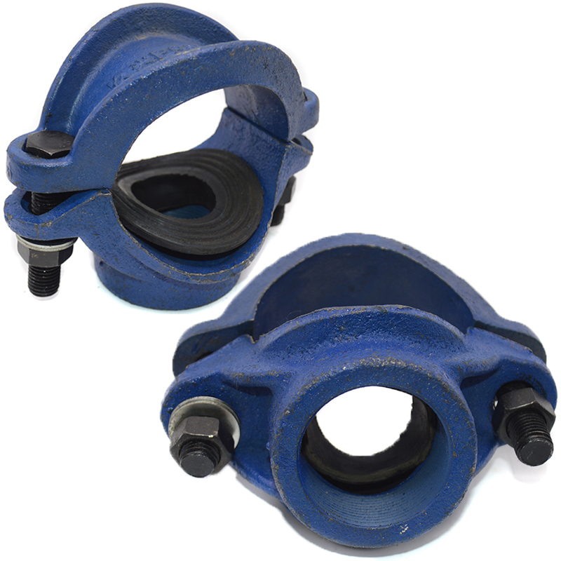 铸铁三通抱箍抢修哈夫钢板内丝口两合分水卡管道分流开孔卡箍1 dn32*