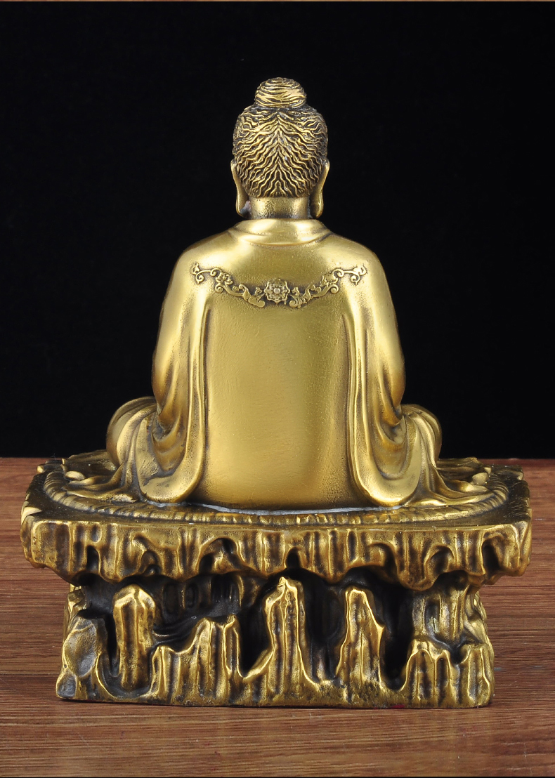 莲善堂全铜坐山释迦佛摆件释迦牟尼佛释迦牟尼坐像家用室内寺庙佛堂