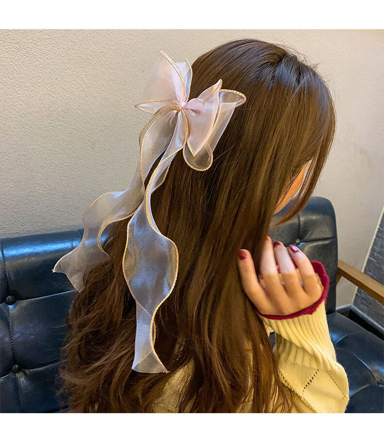 史努比儿童发带女绑发蝴蝶结编发发夹小女孩公主长飘带发卡夏季女童