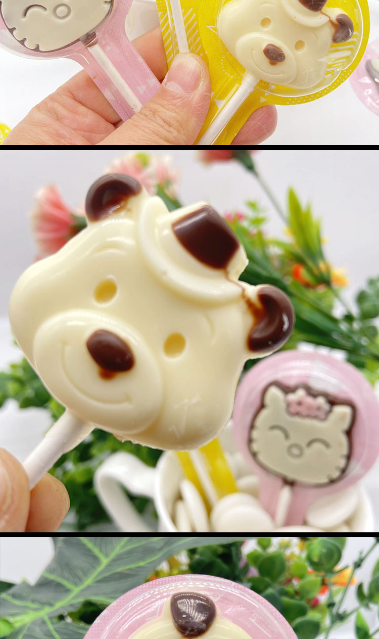 牛奶巧克力棒棒糖动物卡通网红创意可爱糖果儿童学生小零食 (小猫) 1