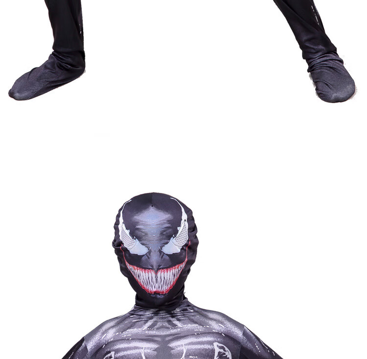 衣连体套装万圣节儿童服装cosplay演出服装死侍紧身衣服 毒液紧身衣 s