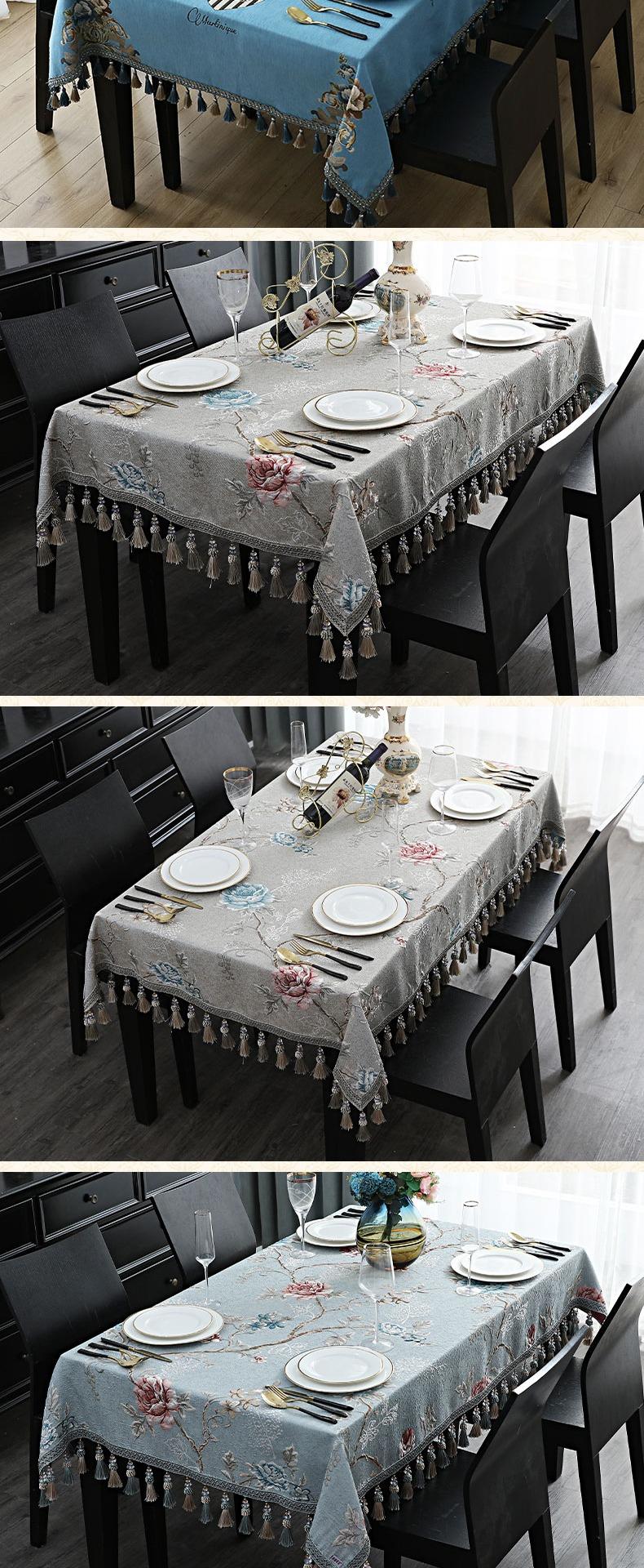 西餐垫方形餐布欧式桌布高端耐热桌垫流苏边茶几餐厅西餐台布长方形