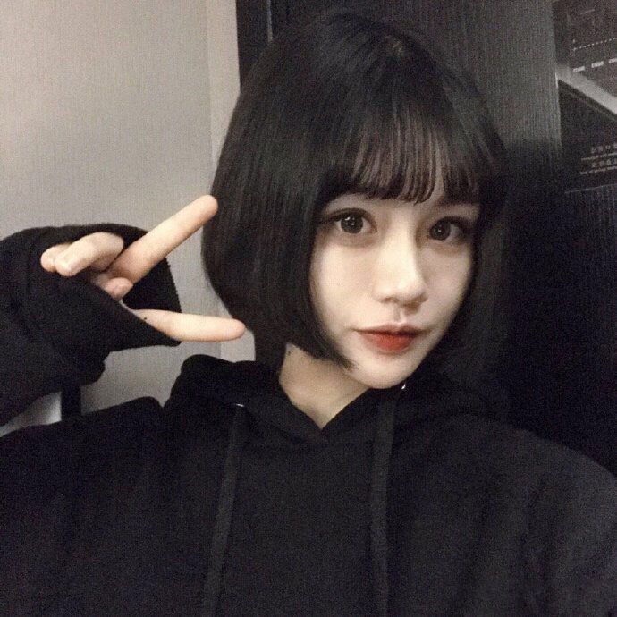 aidahngj假发女短发bobo头学生齐肩短发修脸可爱网红空气刘海锁骨假发