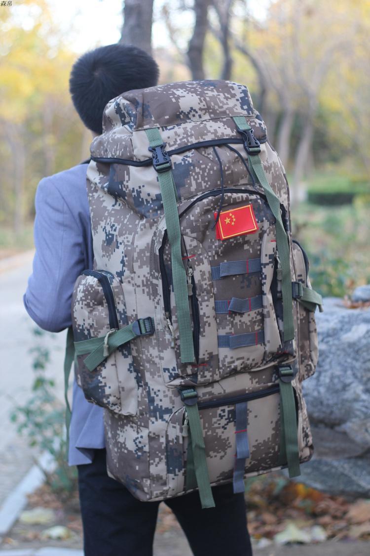 新款迷彩登山包户外背包男80l战术军野营背囊双肩包旅游包行李包迷彩