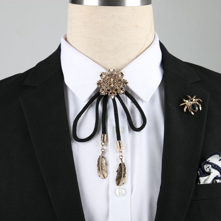 新品波洛领结欧美领男项链搭配领带日系十字配饰衬衫领十字枪色