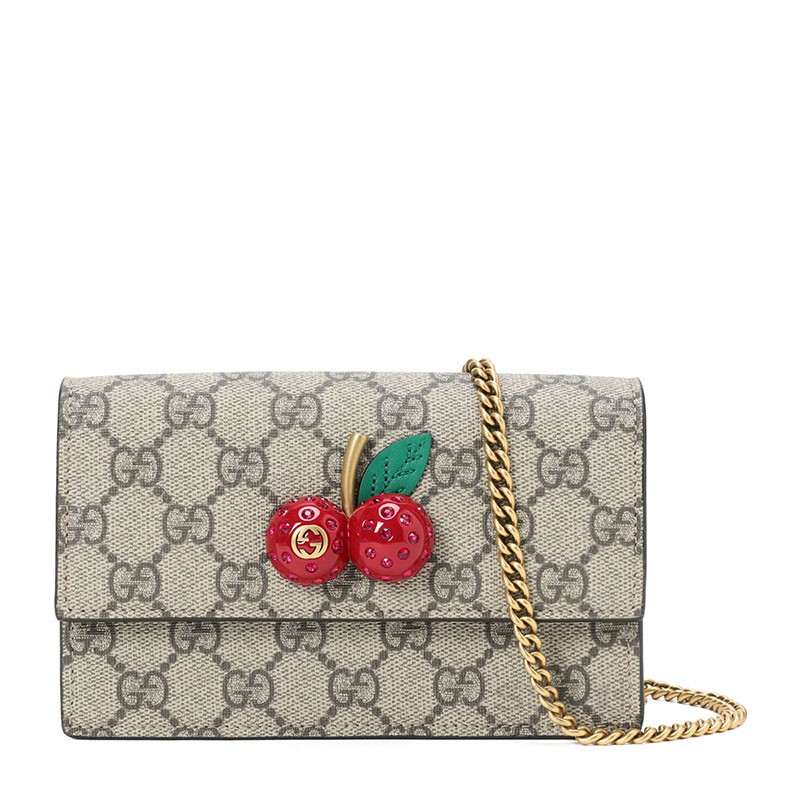 保证gucci古驰guccisignature系列樱桃迷你女士手拿包单肩包165104cm