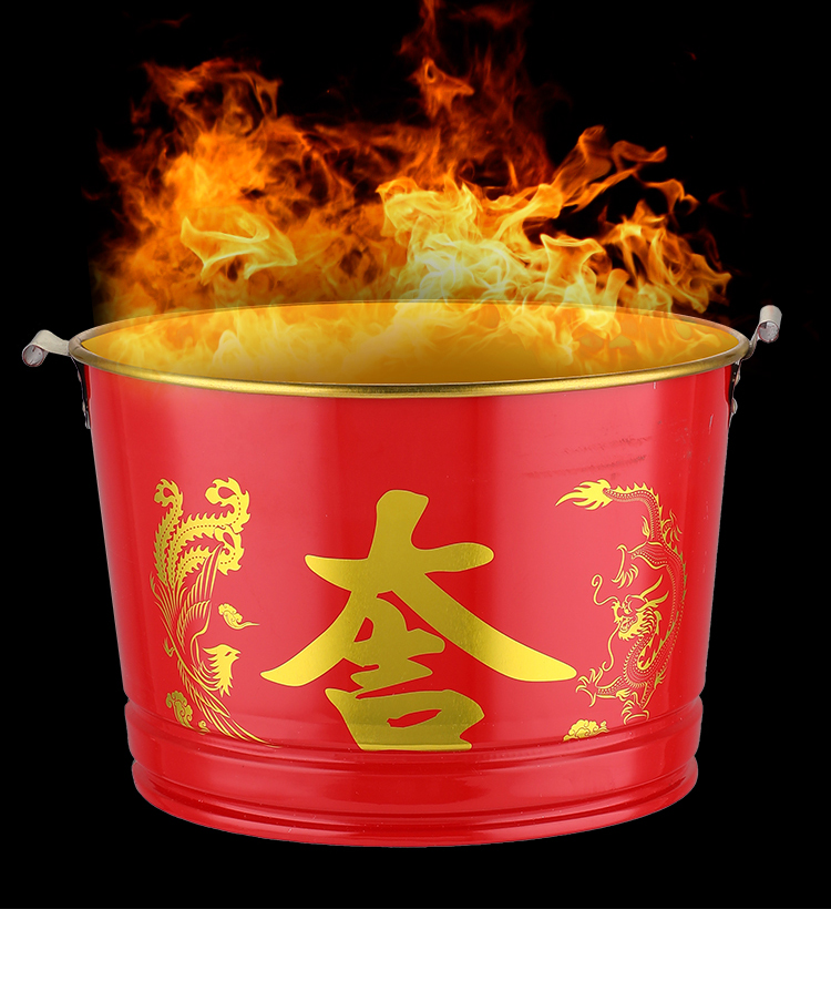 家用祭祀烧纸盆聚宝盆焚烧盆烧经盆不锈钢火盆拜神烧纸桶化宝烧桶金色