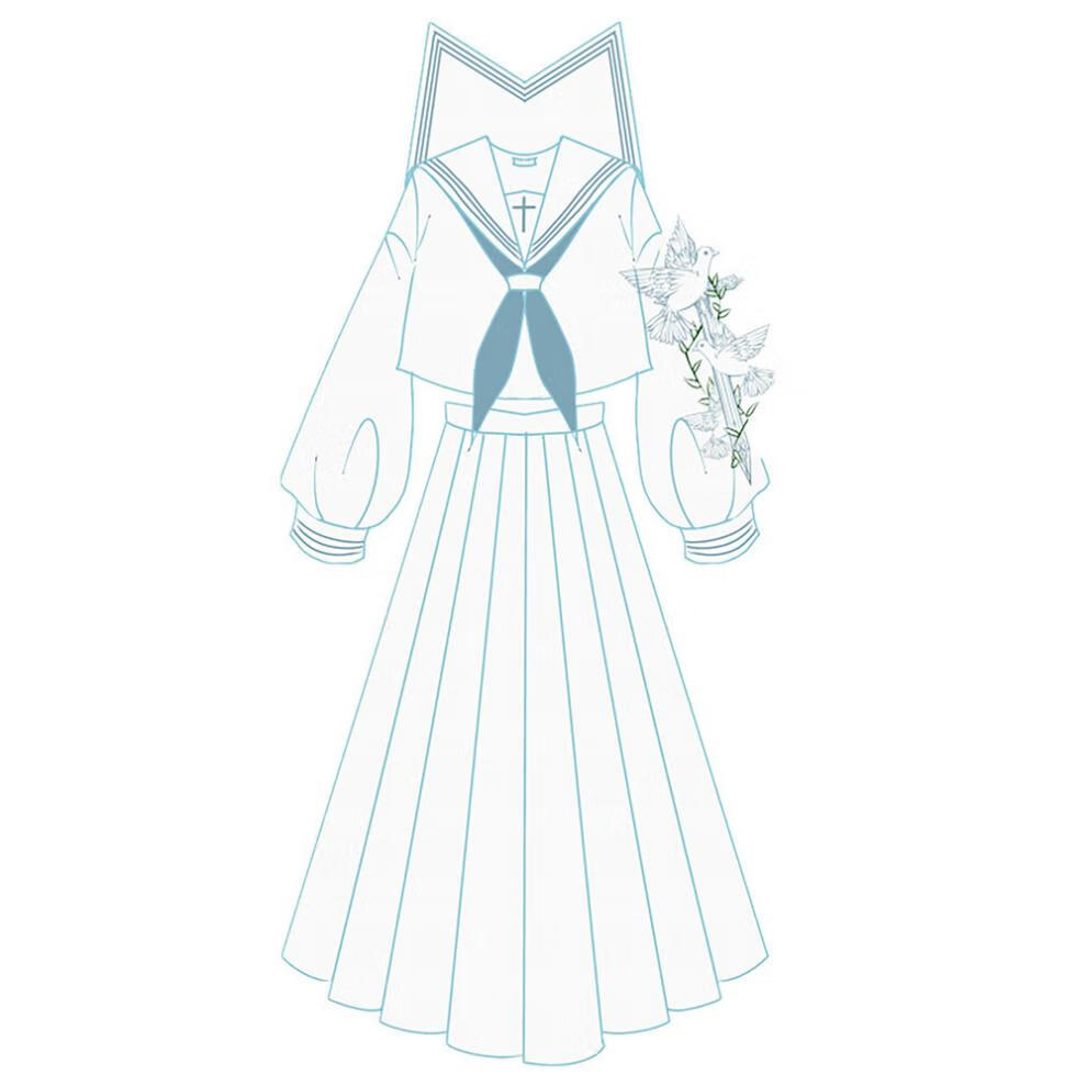 【神北jk】原创 神明来信 正版jk制服不良长裙暗黑少女水手服全款