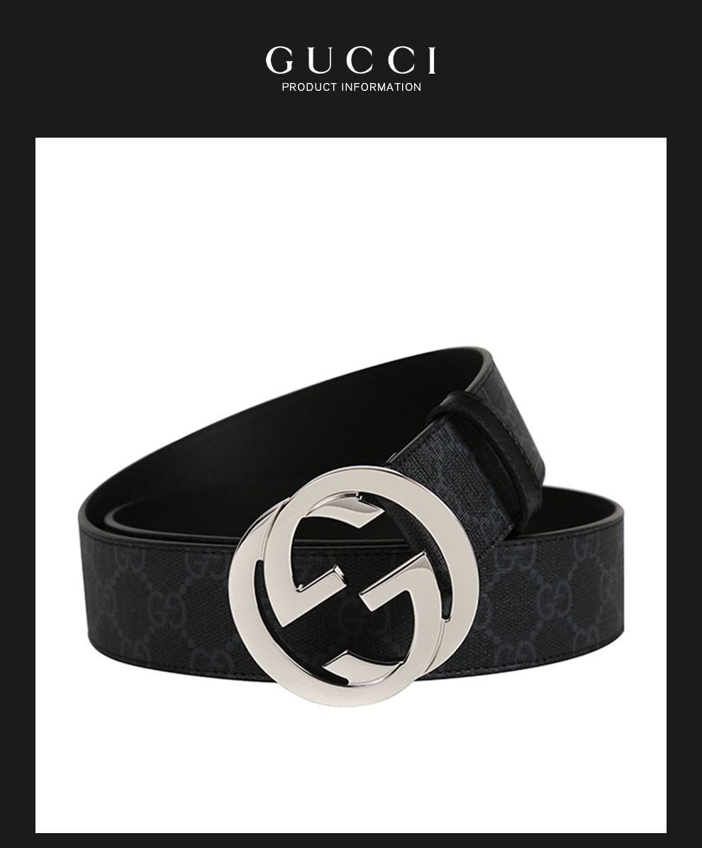 gucci古驰新品男士经典款双g皮带腰带411924kgdhx黑色100