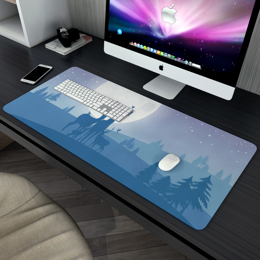 鼠标垫大号简约个性文艺男女生办公室游戏电竞brangdy黑色经典400x900