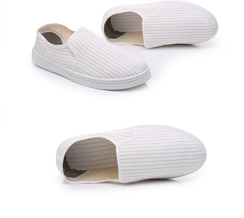 鞋无尘车间洁净鞋pu加厚软底净化男女条纹防尘工作鞋子定制款白05条纹