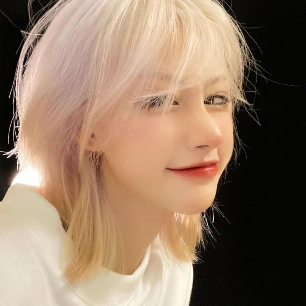 片希假发狼尾短直发鲻鱼头日系男女通用中性自然韩版帅气全头套式发卡