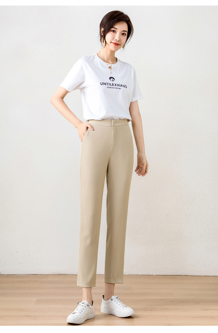 2022春夏季新款高腰显瘦西裤商务休闲薄款垂感女装裤子卡其色26码1尺9