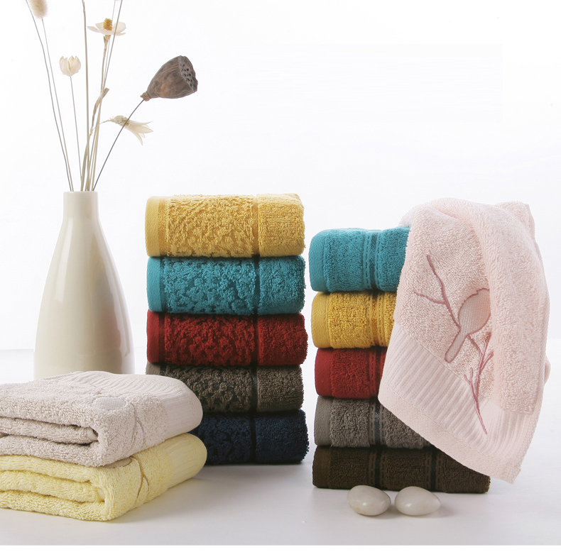 纯棉方巾全棉洗脸小毛巾加厚柔软吸水手帕素色嗨放派gb6010t黄色一条