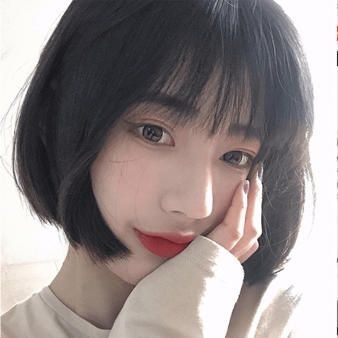 假发女短发修脸减龄bobo头网红少女齐耳短直发自然逼真全头套式深棕色