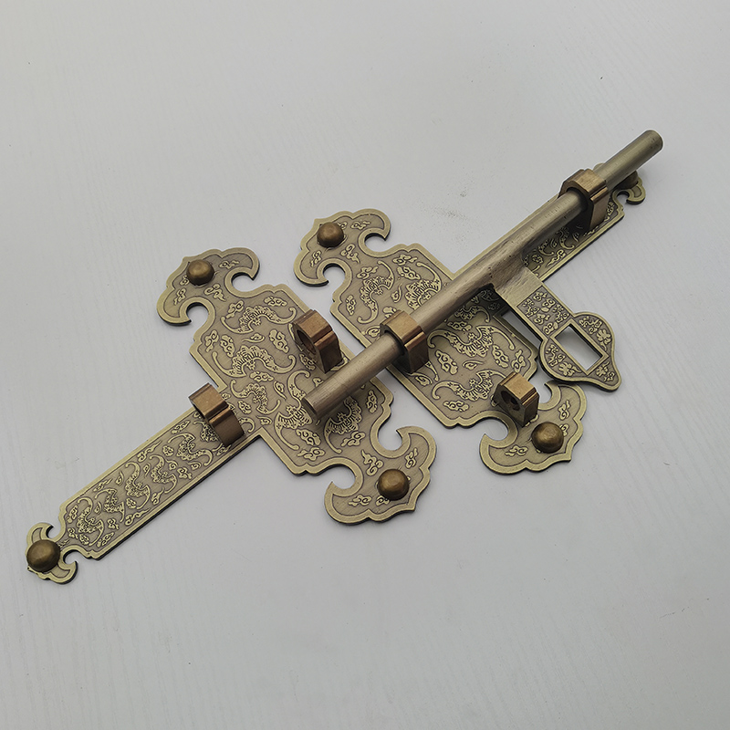 纯铜中式大门插销门扣老式门栓铜门闩庭院户外仿古木门锁扣门栓锁万福