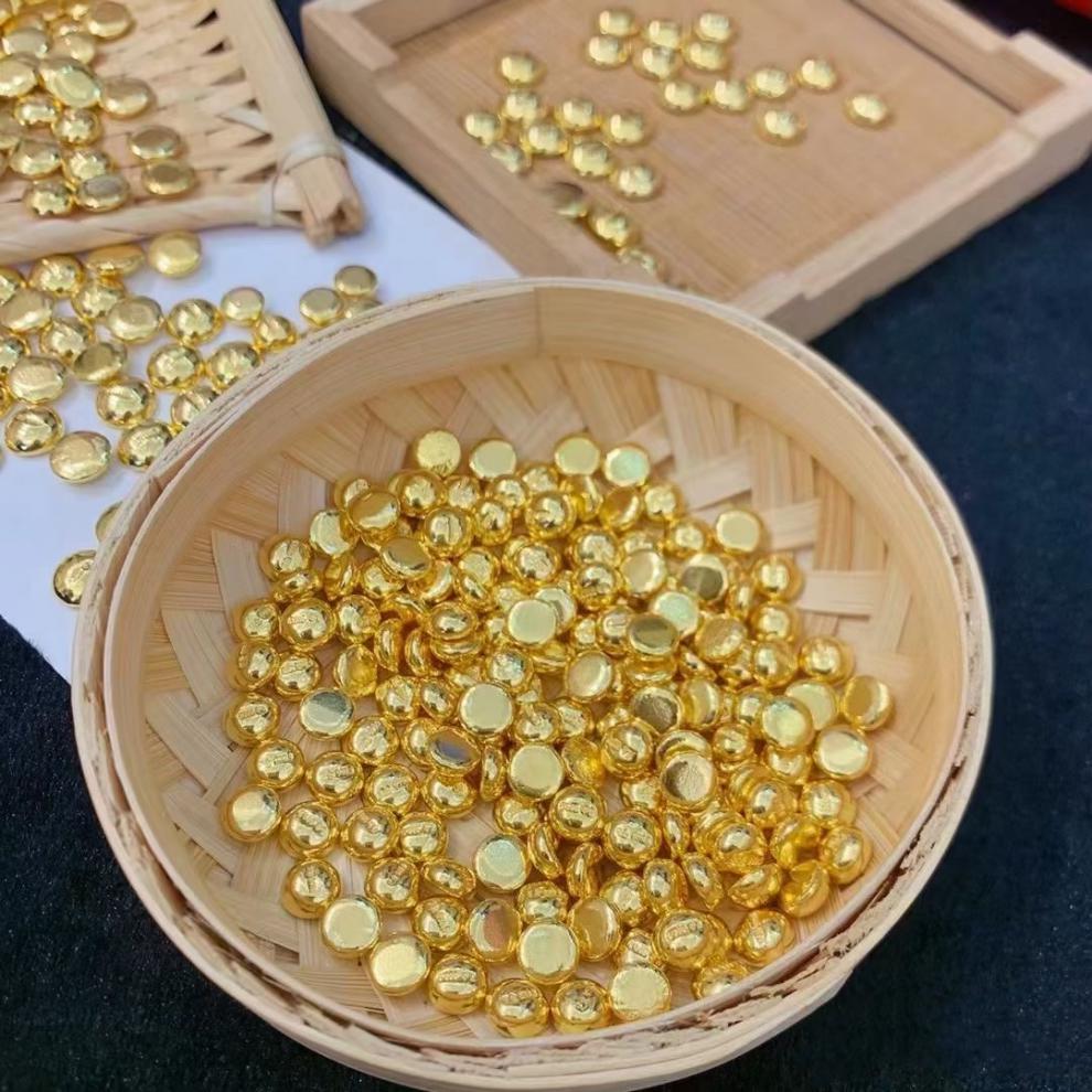 媞陌1g小9999足金原料投资收藏小金条金转运珠金豆豆摆件1粒一克金豆