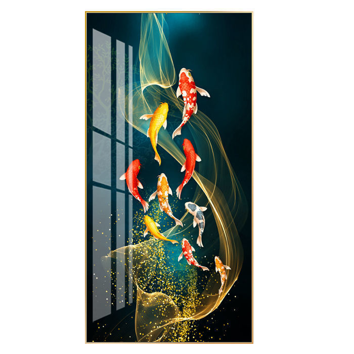 现代风装饰画入户玄关装饰画轻奢现代简约挂画走廊过道墙画进门画竖版