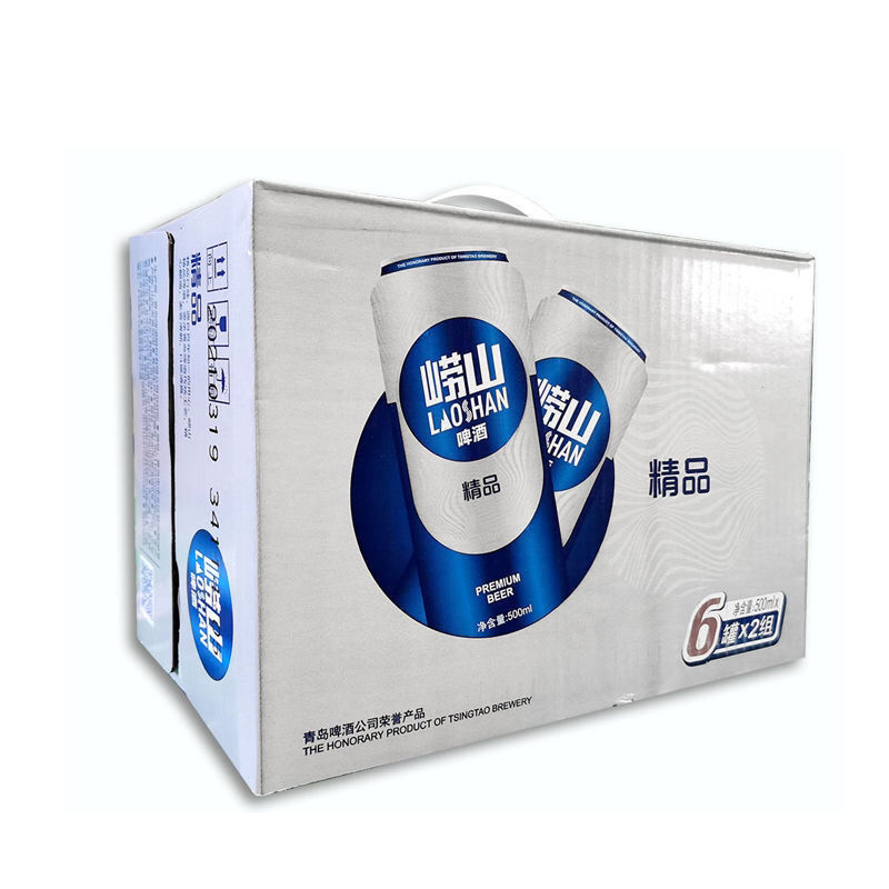 啤酒 崂山啤酒精品500ml每听易拉罐口感淡爽 500ml*12听整箱【图片