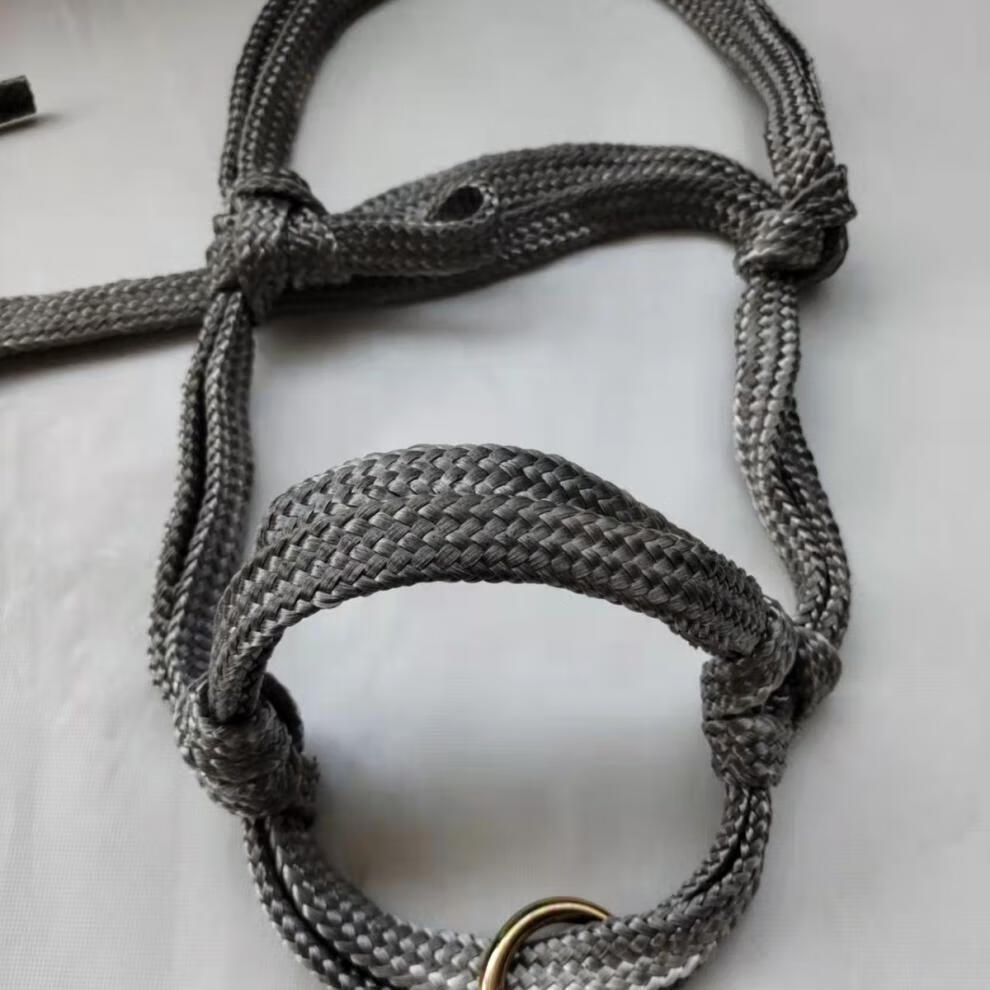 家恒宝牛龙头套大牛龙头小牛龙头可调节牛龙头纯手工编织牛笼嘴灰色边