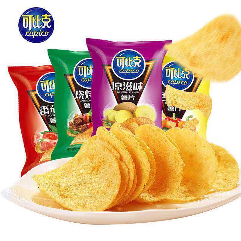 纯切桶装袋装一整箱可比克薯片