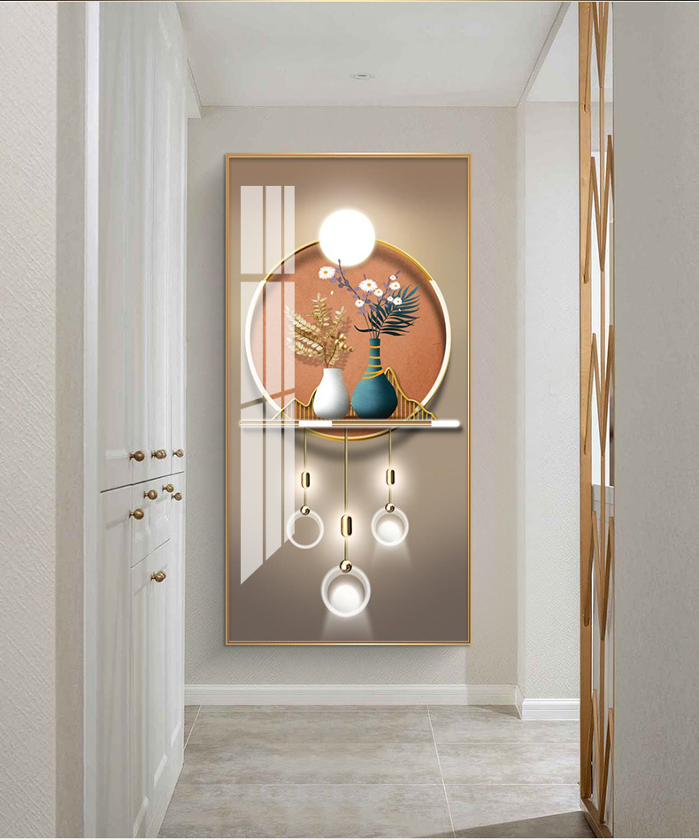 入户客厅玄关装饰画北欧现代简约竖版走廊尽头背景墙壁画过道挂画jes