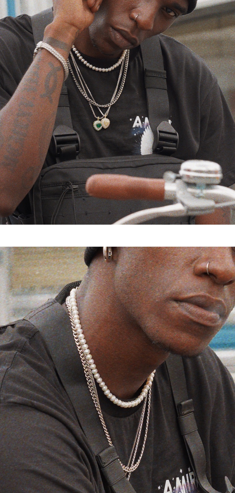 【绾夫人】欧美流行asaprocky同复古珍珠项链男女嘻哈锁骨链情侣