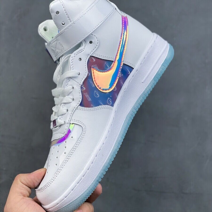 【官方自营旗舰店】af1空军一号王源同款电玩像素男女板鞋白炫彩镭射