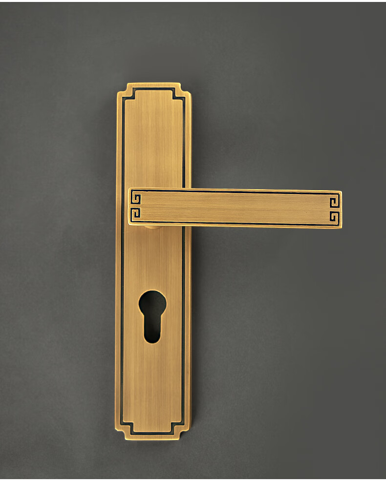 京选好货雅洁门锁新中式纯铜门锁室内卧室磁吸静音通用双开门全铜木门