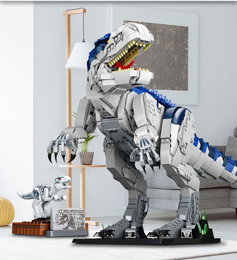 2022新款暴虐霸王龙积木拼装玩具大型男孩侏罗纪世界公园怪兽系列恐龙