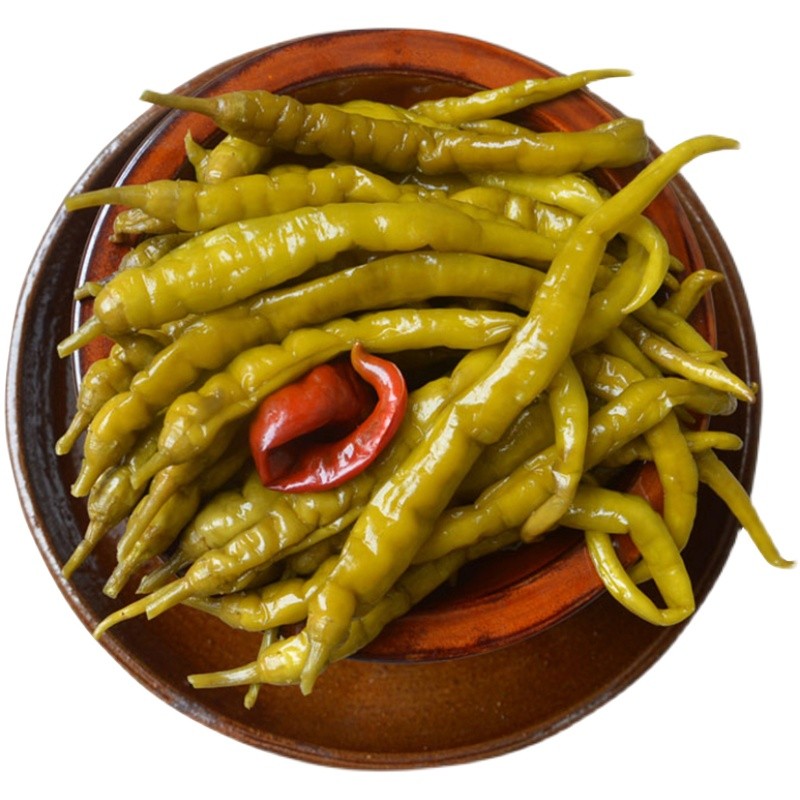 湖南特产老坛子泡椒衡阳酸辣椒农家自制腌制咸菜腌辣椒 白辣椒1斤 卜
