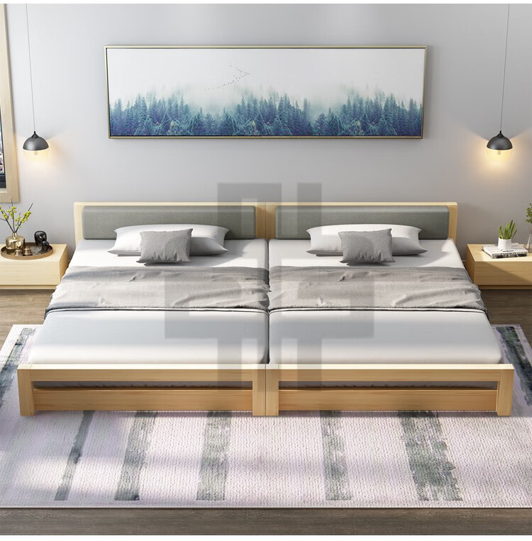 荣达发 日式实木榻榻床二胎家庭床4人加宽拼接大床3大子床组合 1.8 1.