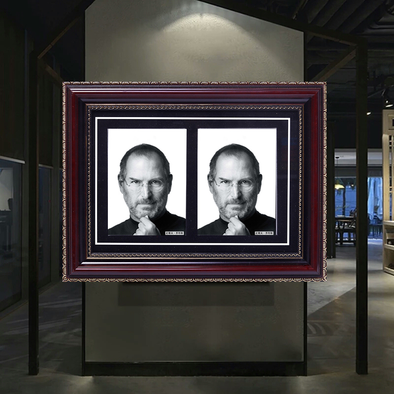 双人遗像框带卡纸遗像制作12寸遗照冲洗实木遗像相框 新528红 双人