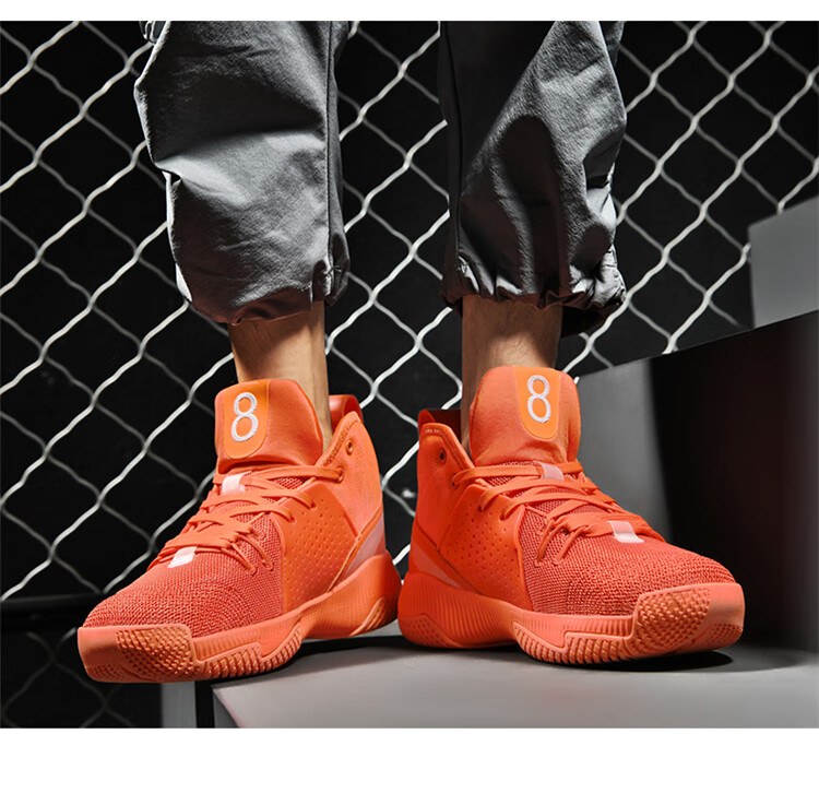 aj音速8篮球鞋md 橡胶会响球鞋夏季网面高帮跑鞋闪击韦德 黑红 39