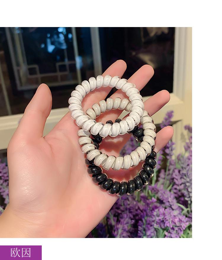 欧因 电话线发圈女韩国网红磨砂头绳发绳简约气质无痕扎头发橡皮筋 3