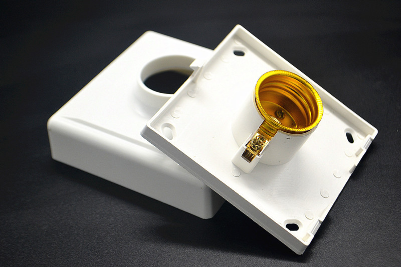 欧普 源兴照明86型明装灯座大螺口灯头方形吸顶灯座e27灯头螺旋口灯罩