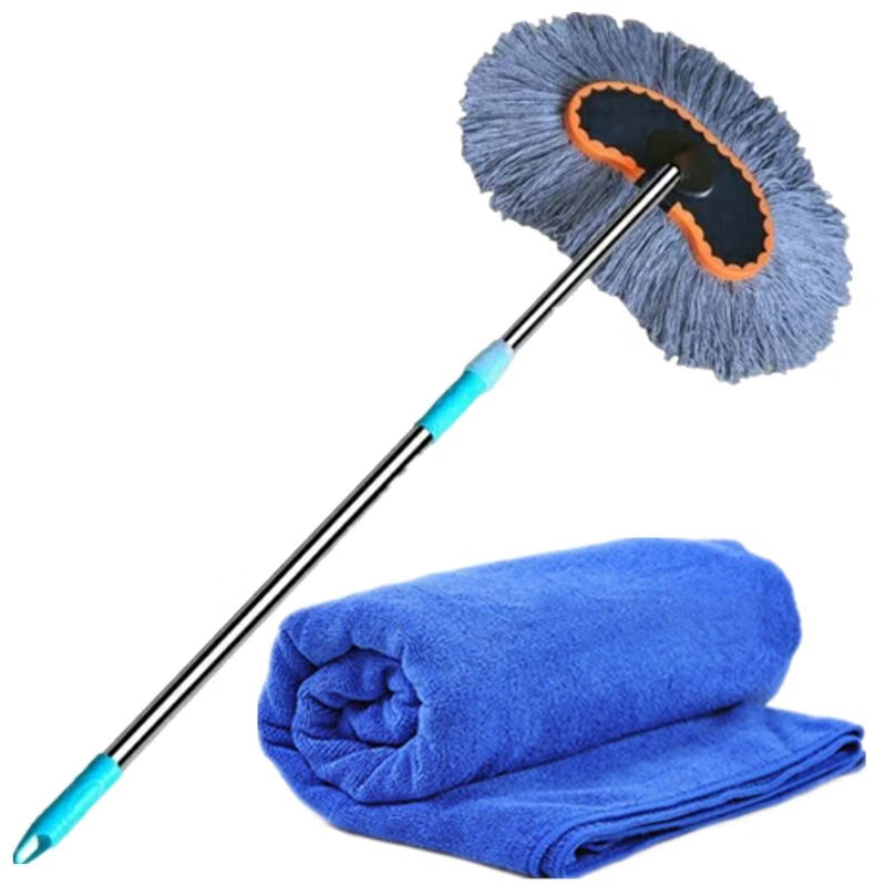适用于大货车洗车油拖把加粗加厚汽车擦车除尘刷可伸缩洗车拖把长杆刷