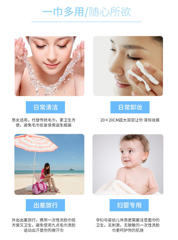 【精选】一次性洗脸巾加厚珍珠棉柔巾洁面巾纸化妆棉卸妆棉美容擦脸巾古莎 防水袋珍珠棉【4卷】