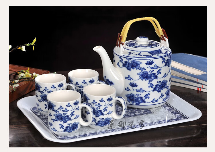 瑾瀚瓷轩景德镇茶具套装青花瓷中式带茶盘家用整套大号陶瓷茶壶茶杯
