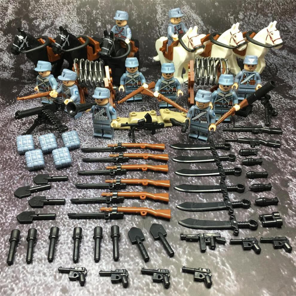 乐高(lego)二战苏军士兵军事拼装积木人仔八路军国军拼插打仗的玩具