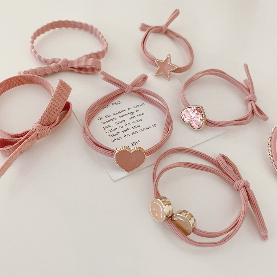 少女心粉色系 甜美百搭星星爱心发绳发圈头绳扎头发皮