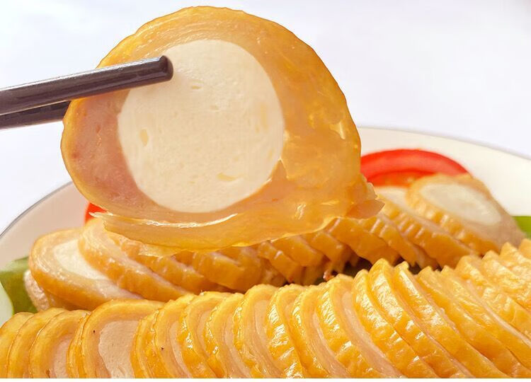 闽南鸭皮卷 特产皮蛋卷酒店特色冷盘私房菜凉菜鲍鱼海鲜卷小吃 鸭皮卷