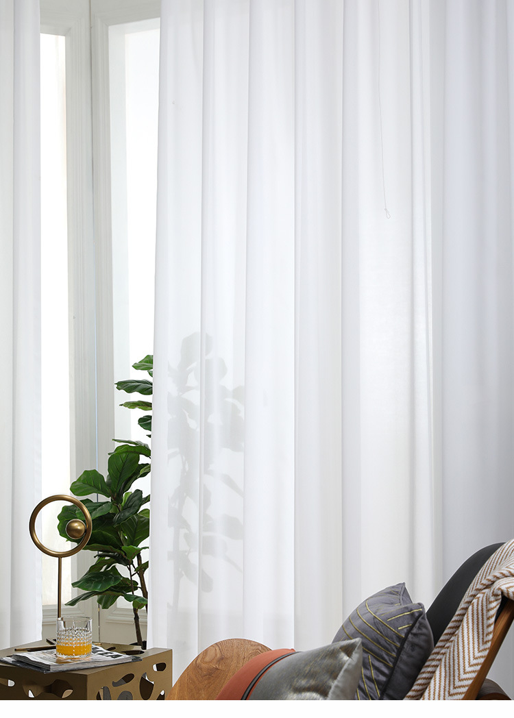 席韵家纺 简约现代窗纱 白色雪纺纱窗纱窗帘布配纱 可定制 其他颜色
