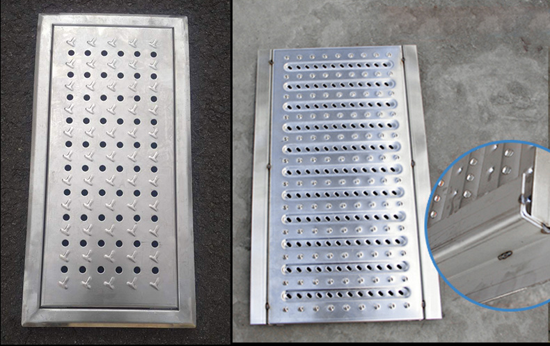 饭店不锈钢地沟盖板厨房下水道排水沟盖格栅雨水篦子304防滑明沟e款