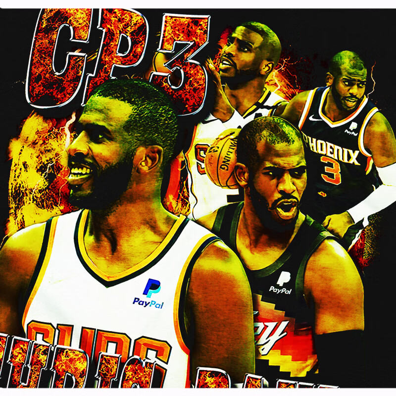 腾讯体育官方旗舰同款chrispaulcp3vintage保罗美式复古印花太阳小