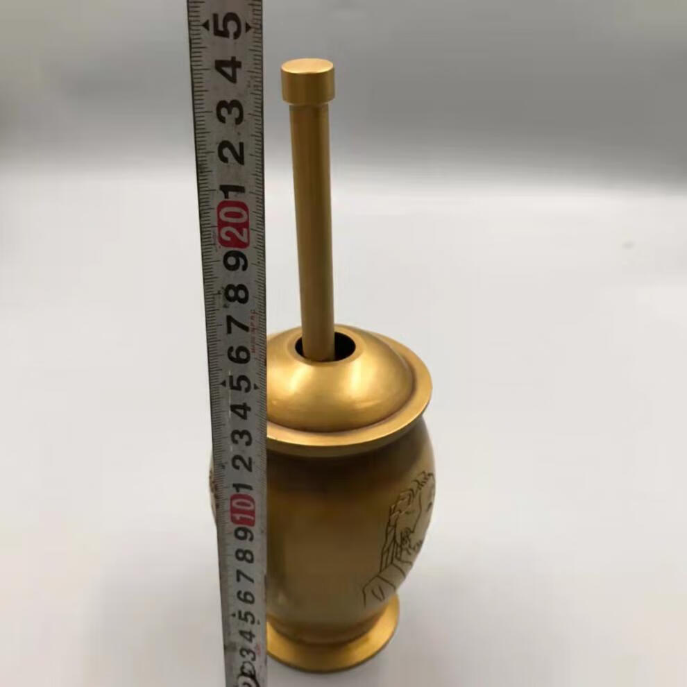 中医研钵纯铜捣药罐实心华佗中药中医摆件老式铜臼冲筒盅研钵研磨器捣