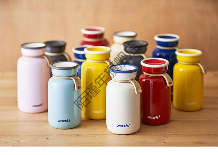 拿铁保温杯mash网红少女心便携mush可爱ins清新水杯子 黄色450ml