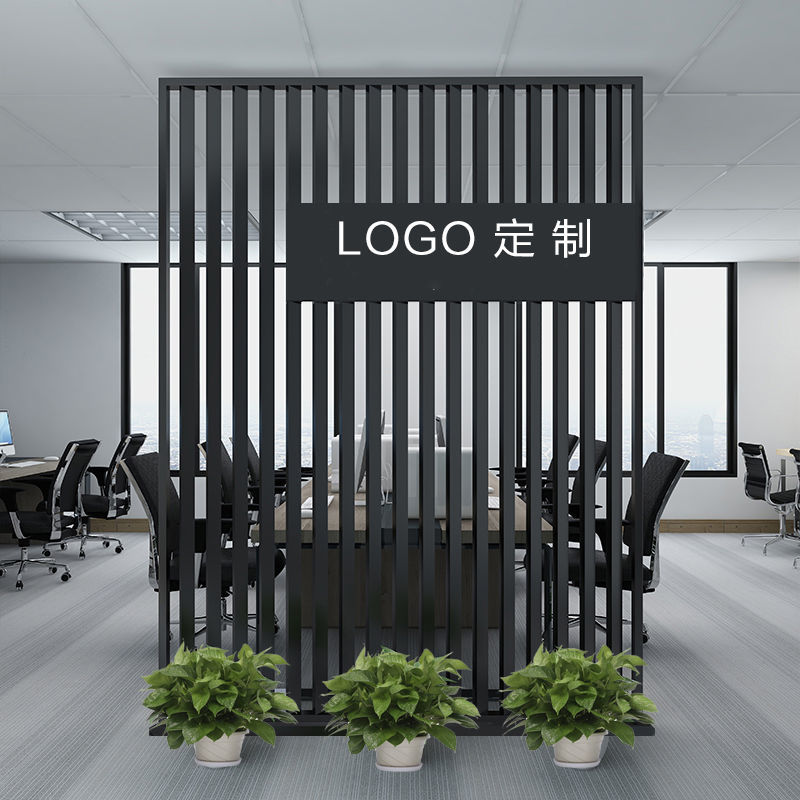 帝狼 定制办公室隔断墙公司玄关屏风logo背景墙前台进门格栅镂空形象