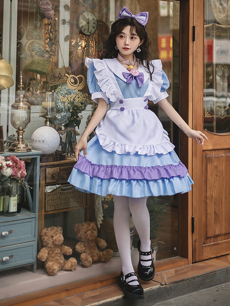uosu奇迹暖暖女仆装cos可爱风女装大佬洛丽塔佣lolita连衣裙大码uosu
