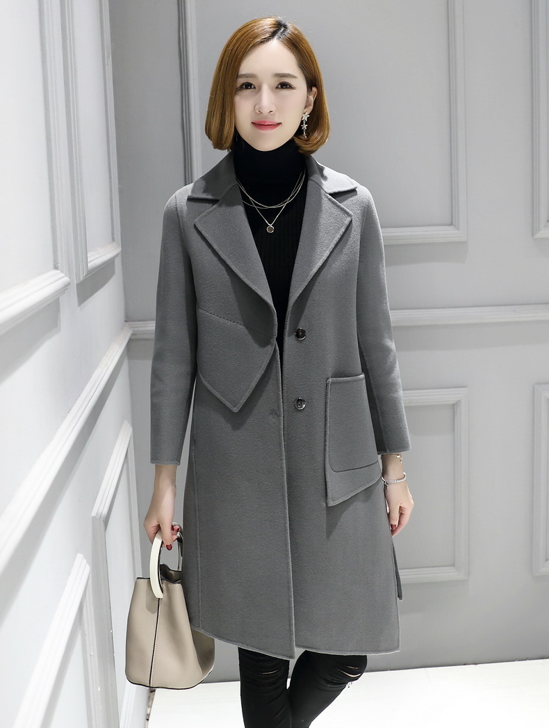 雅鹿2020年双面呢大衣毛呢子尼外套妮子中长零羊绒小个子高端女装冬天